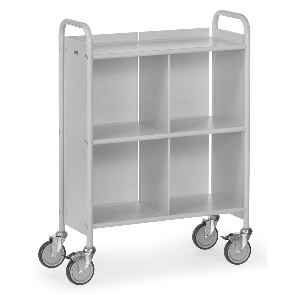Illustration du produit: fetra® Chariot de bureau et à dossiers, 4 compartiments avec paroi arrière