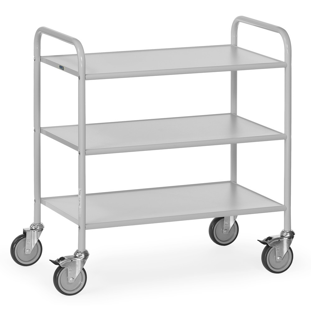 Illustration du produit: fetra® Chariot de bureau et à dossiers, ouvert, 3 plateaux de 800 x 500 mm