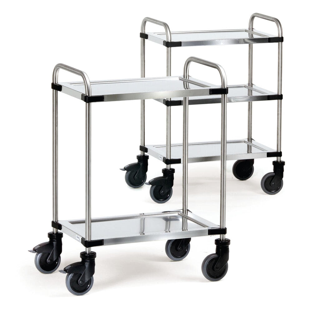 Illustration du produit: Présentoir mobile fetra® en acier inoxydable, haut. x larg. x prof. 950 x 470 x 700 mm, capacité de charge 150 kg