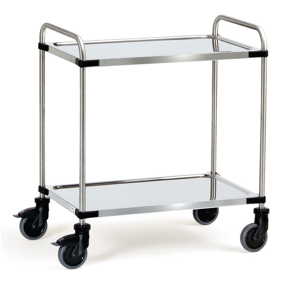 Illustration du produit: Présentoir mobile fetra® en acier inoxydable, haut. x larg. x prof. 950 x 570 x 870 mm, capacité de charge 120 kg