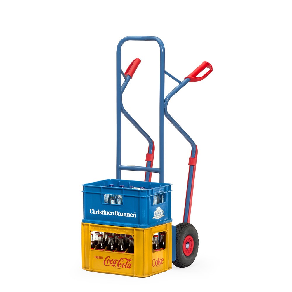 N° de l'image du produit 3 : fetra® Diable empilable, capacité de charge 300 kg, bavette lxP 320 x 250 mm, pneumatiques PU