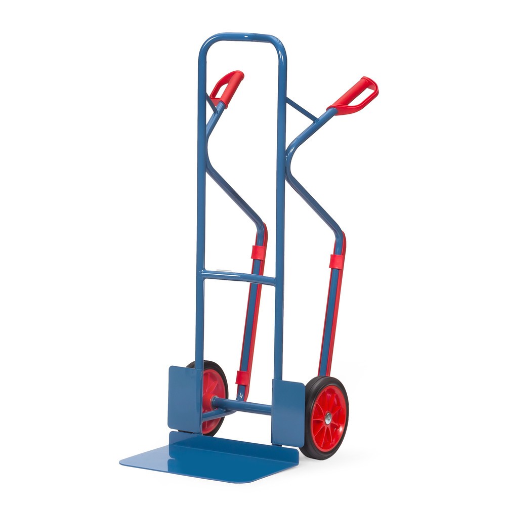 Illustration du produit: fetra® Diable empilable, capacité de charge 300 kg, bavette lxP 480 x 300 mm, avec patins, pneumatiques à bandage plein