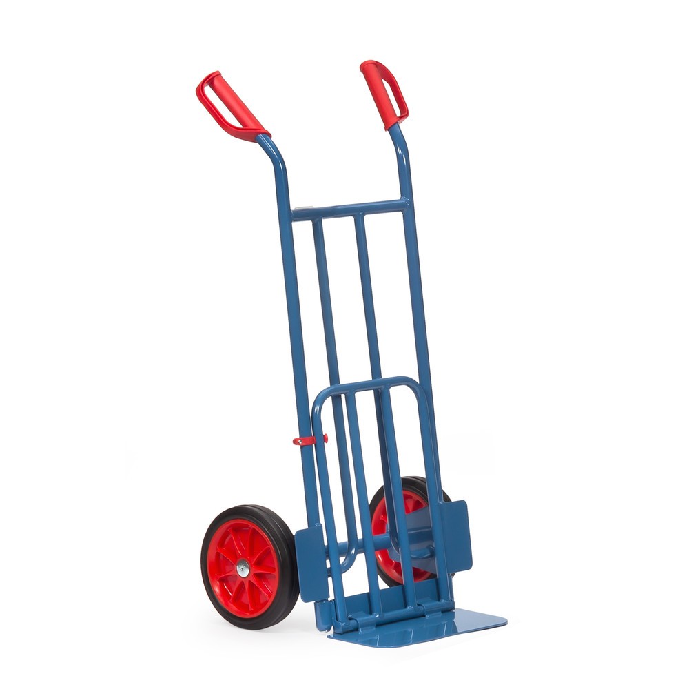 N° de l'image du produit 3 : fetra® Diable à colis, avec bavette rabattable, capacité de charge 250 kg, bavette lxP 400 x 150 mm, pneumatiques à bandage plein