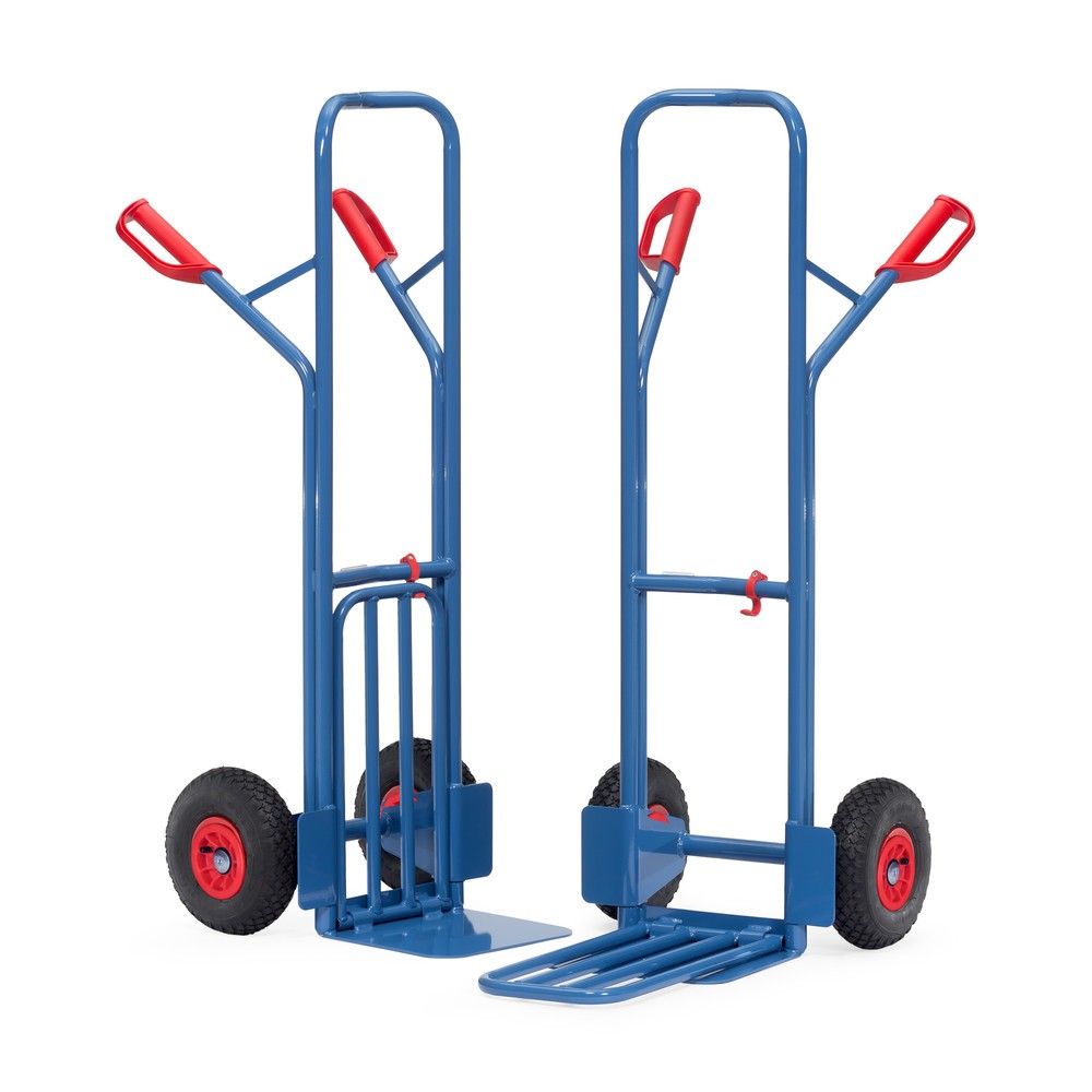 N° de l'image du produit 3 : fetra® Diable à colis, avec bavette rabattable, capacité de charge 300 kg, bavette lxP 320 x 500 mm, pneumatiques gonflables