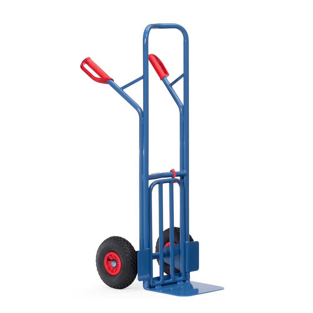 N° de l'image du produit 4 : fetra® Diable à colis, avec bavette rabattable, capacité de charge 300 kg, bavette lxP 320 x 500 mm, pneumatiques gonflables