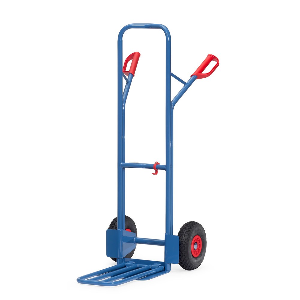 Illustration du produit: Chariot à colis fetra®, avec bavette pliable, capacité de charge 300 kg, pelle LxP 320 x 500 mm, pneumatique en PU