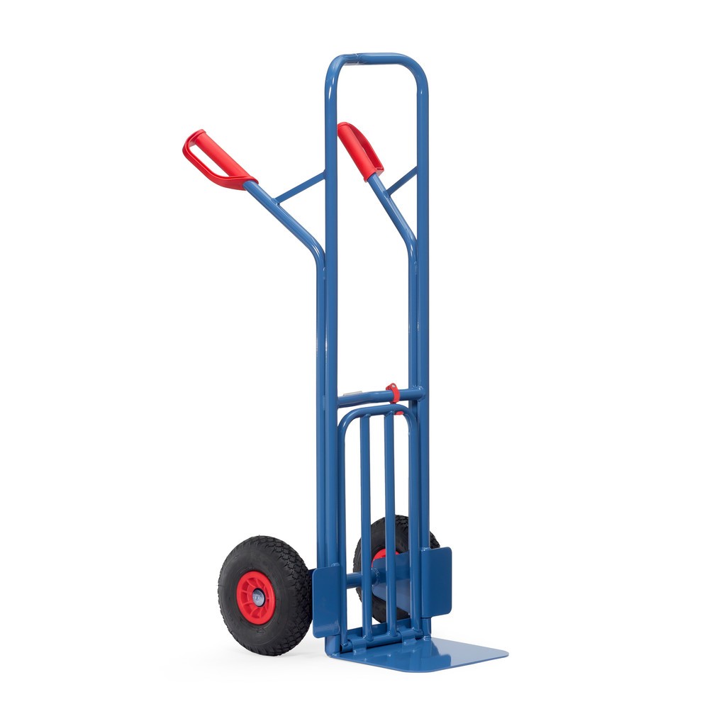 N° de l'image du produit 2 : Chariot à colis fetra®, avec bavette pliable, capacité de charge 300 kg, pelle LxP 320 x 500 mm, pneumatique en PU