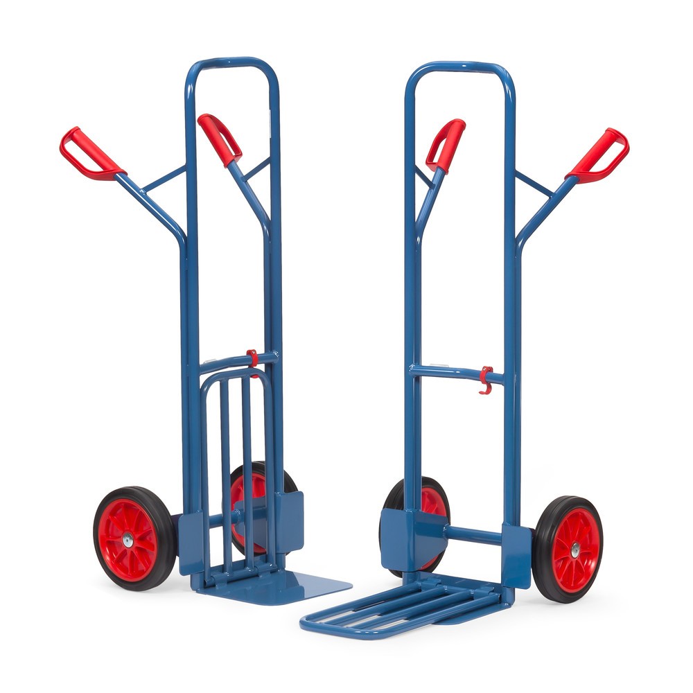 N° de l'image du produit 3 : fetra® Diable à colis, avec bavette rabattable, capacité de charge 300 kg, bavette lxP 320 x 500 mm, pneumatiques à bandage plein