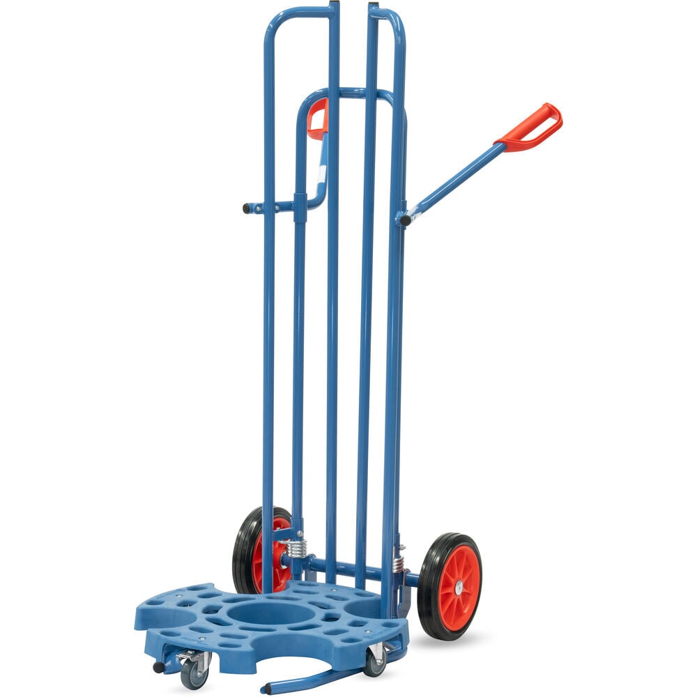 N° de l'image du produit 5 : fetra® Diable porte-pneus en acier, capacité de charge 200 kg, pour 8 pneus, pneumatiques à bandage plein