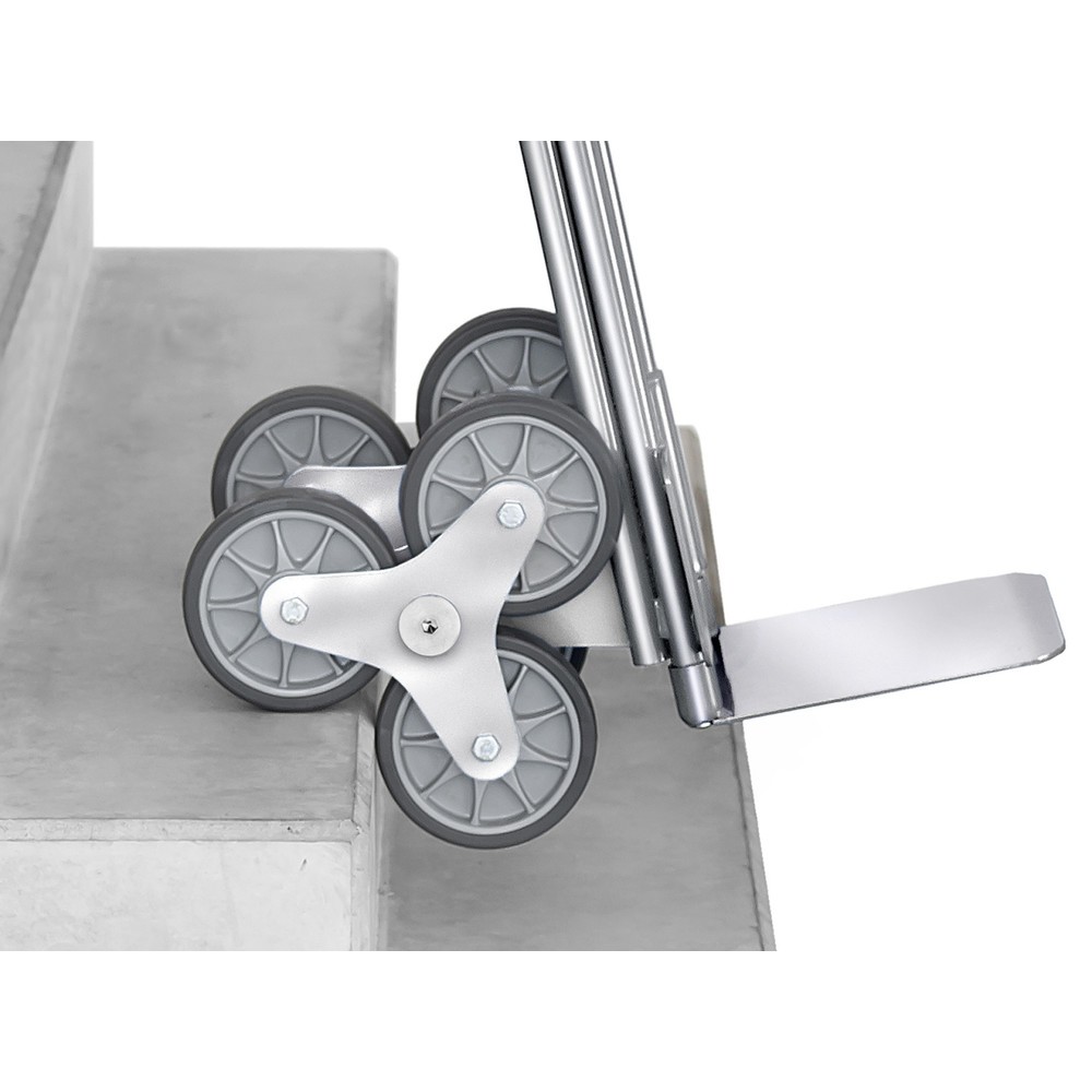 N° de l'image du produit 3 : fetra® Diable pour escaliers, roue en étoile à 3 bras, capacité de charge 200 kg, bavette lxP 480 x 300 mm, aluminium