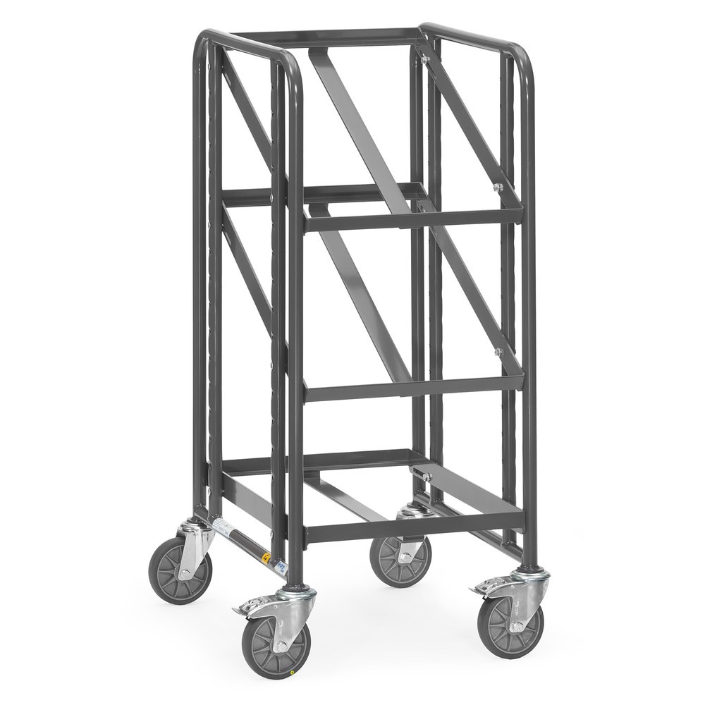 Obrázok výrobku: fetra® ESD Eurobox podlahový vozík, nosnosť 250 kg, 3 ložné plochy 410 x 610 mm, bez polic