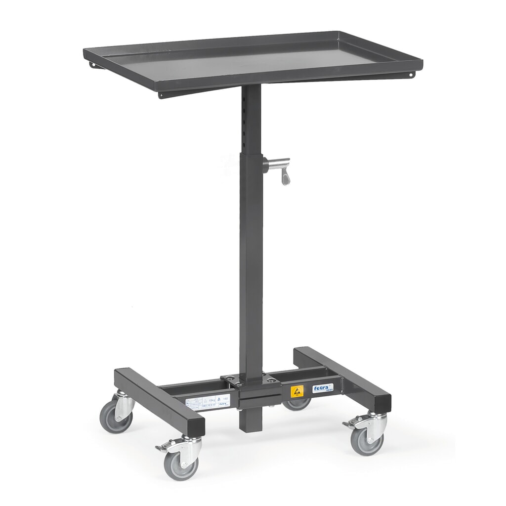 fetra® ESD-Materialständer, höhenverstell- nicht neigbar, Höhe 720-995 mm Produktabbildung Nr. 1: fetra® ESD-Materialständer, höhenverstell- nicht neigbar, Höhe 720-995 mm