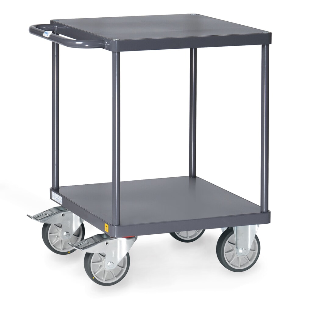 fetra® ESD-Tisch- und Montagewagen mit Stahlblechböden à 600 x 600 mm Produktabbildung: fetra® ESD-Tisch- und Montagewagen mit Stahlblechböden à 600 x 600 mm