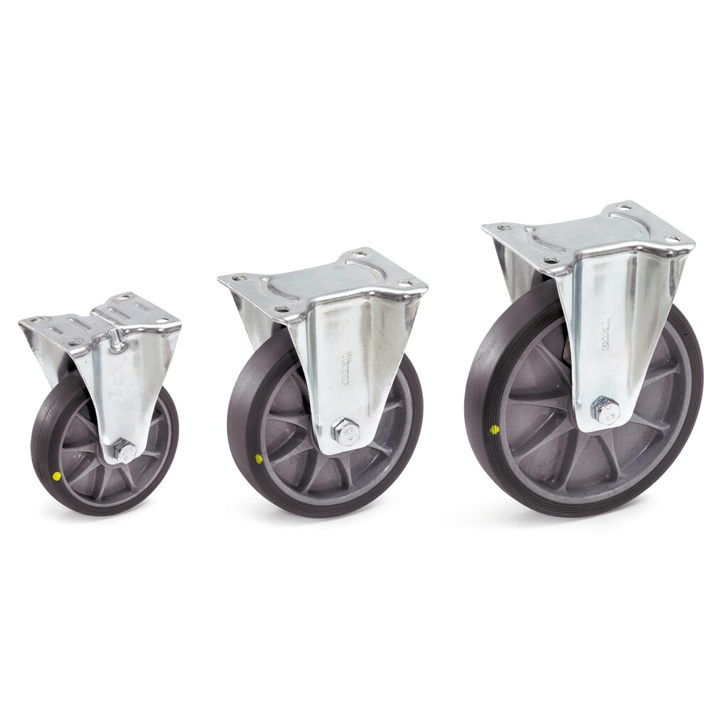 Produktabbildung: fetra® ESD-TPE-Bockrolle, ØxB 125 x 32 mm, Tragkraft 135 kg