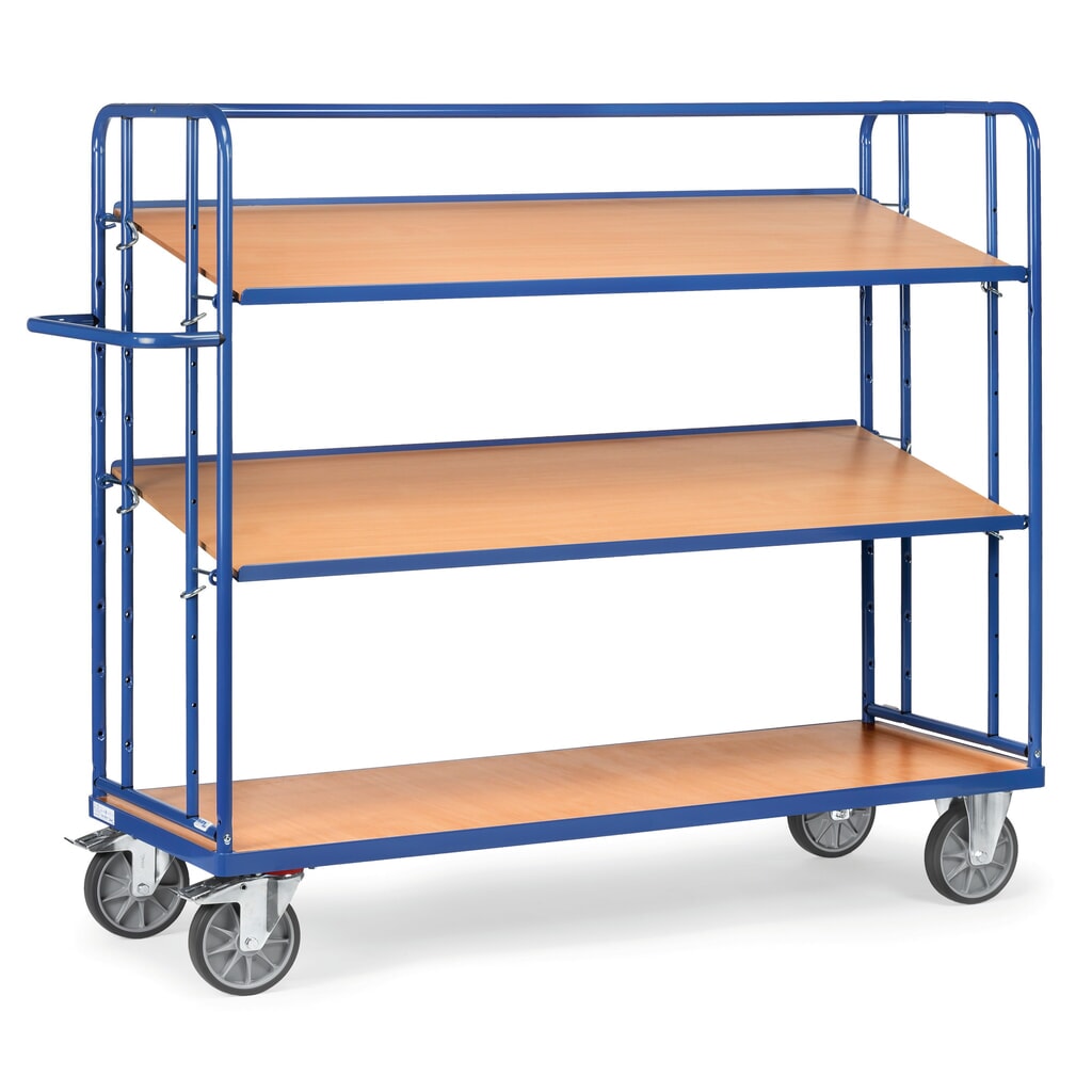 fetra® Eurokasten-Etagenwagen, TK 500 kg, 3 Etagen à 1.250 x 610 mm Produktabbildung Nr. 1: fetra® Eurokasten-Etagenwagen, TK 500 kg, 3 Etagen à 1.250 x 610 mm