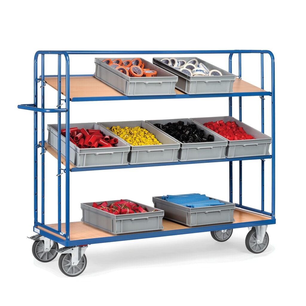 Produktabbildung Nr. 3: fetra® Eurokasten-Etagenwagen, TK 500 kg, 3 Etagen à 1.250 x 610 mm
