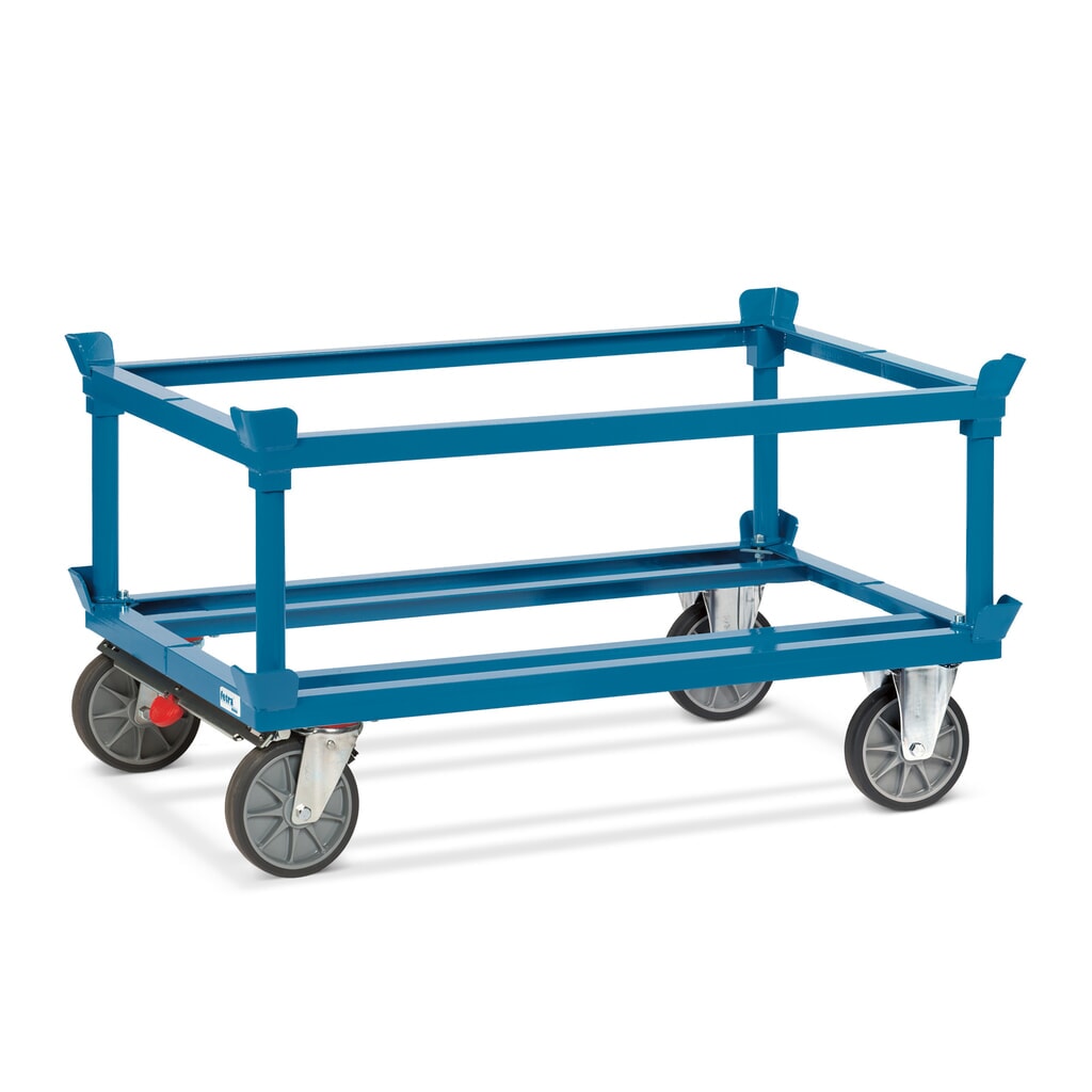 Produktabbildung Nr. 3: fetra® Fahrgestell mit Fangecken, TK 750 kg, für Paletten 1.200 x 800 mm, TPE-Bereifung, mit Zentralbremse