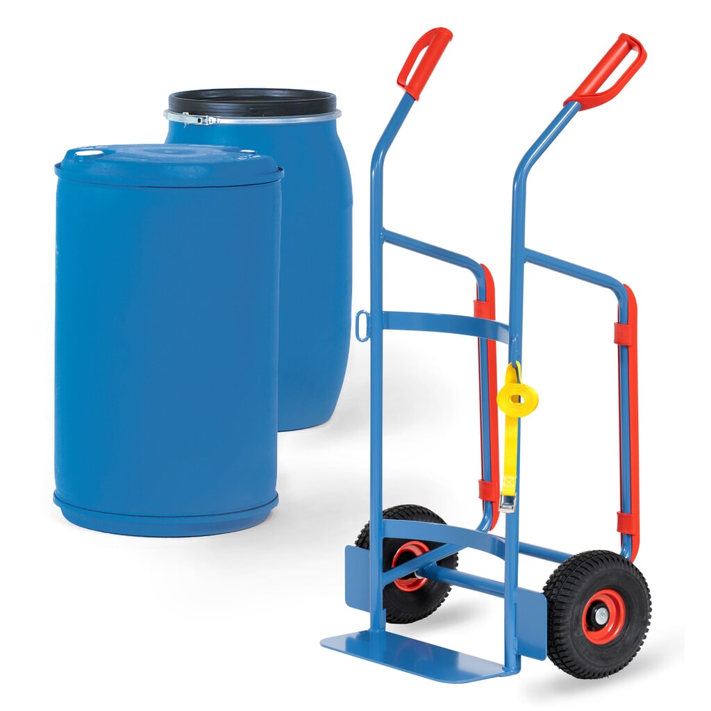 fetra® Fasstransporter, Tragkraft 250 kg, Luft-Bereifung Produktabbildung: fetra® Fasstransporter, Tragkraft 250 kg, Luft-Bereifung