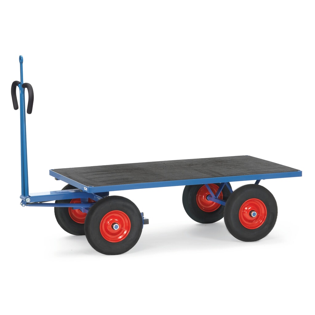 Produktabbildung: fetra® Handpritschenwagen mit Vollgummirädern, Zugöse, HxBxL 1.190 x 800 x 1.545 mm, Tragkraft 1.000 kg