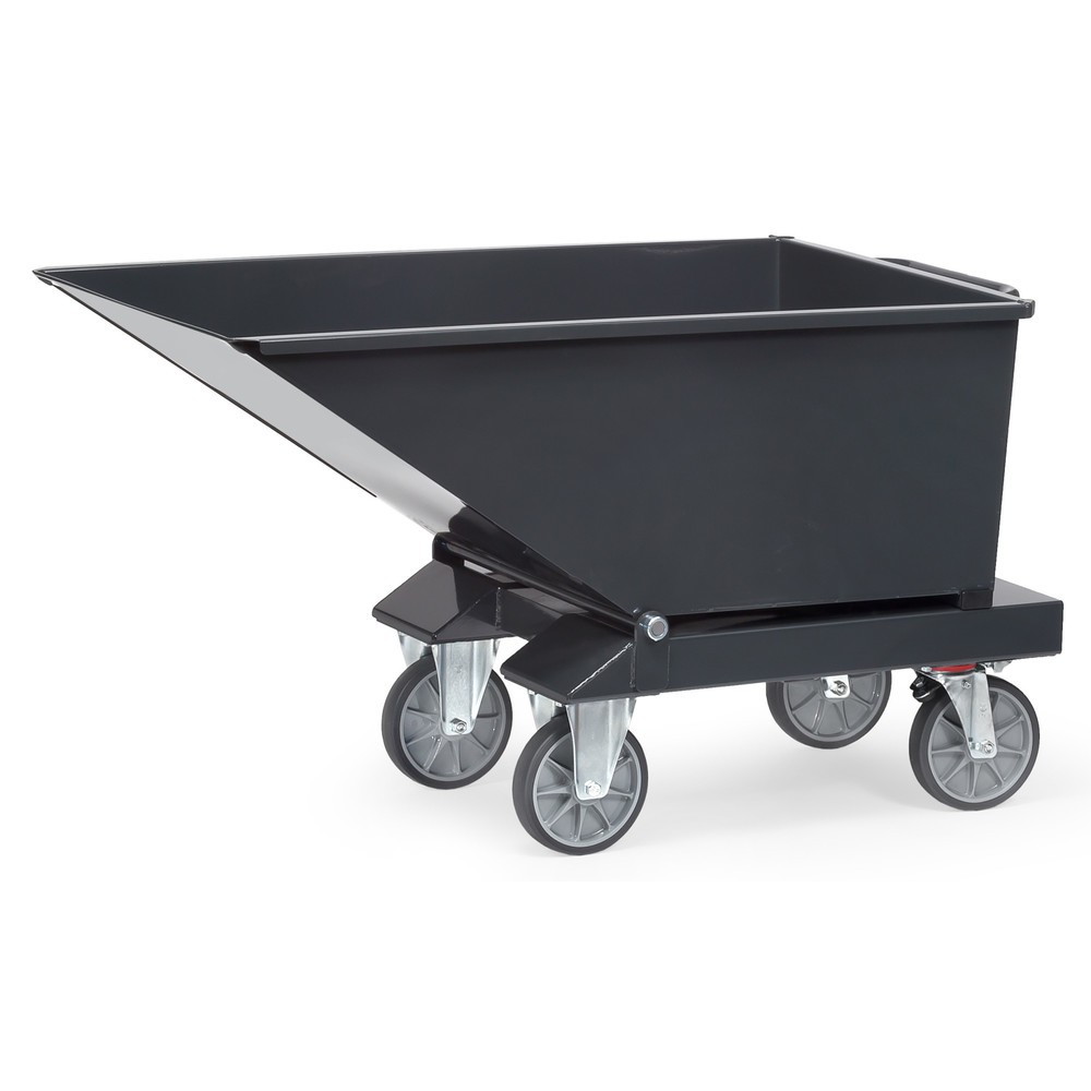 Product afbeelding: fetra® kiepbak met aftapkraan, volume 0,25 m³, RAL 7016 antracietgrijs
