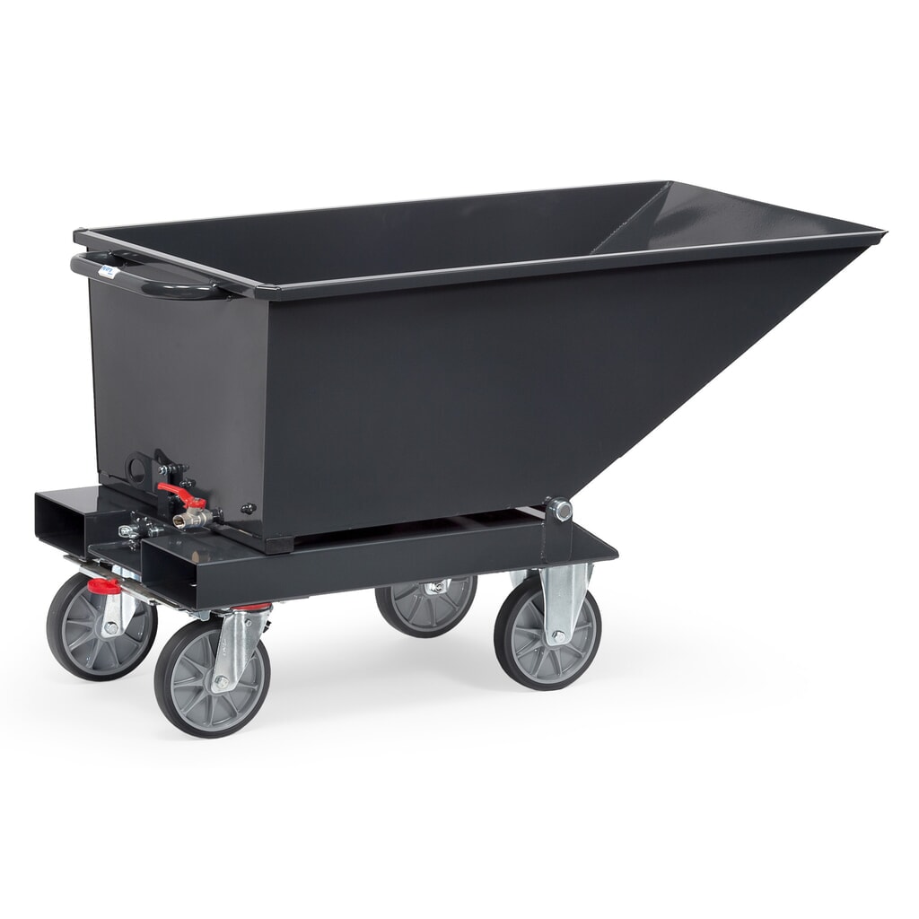 fetra® Muldenkipper mit Ablasshahn, Volumen 0,25 m³, RAL 7016 anthrazitgrau Produktabbildung Nr. 3: fetra® Muldenkipper mit Ablasshahn, Volumen 0,25 m³, RAL 7016 anthrazitgrau