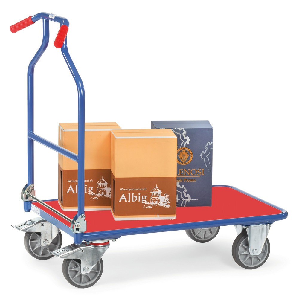 N° de l'image du produit 2 : Chariot pliant Optiliner fetra®, capacité de charge 400 kg, bleu, rouge