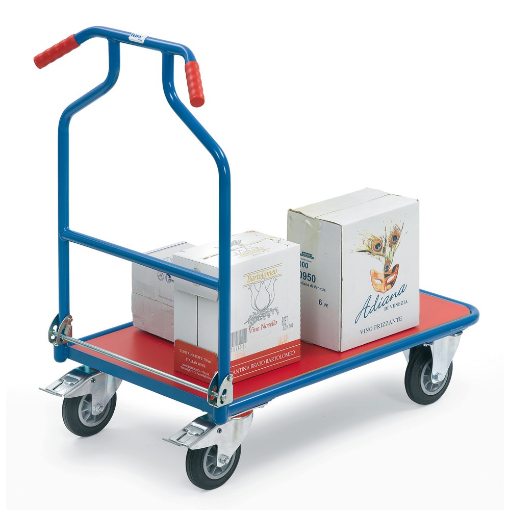 N° de l'image du produit 3 : Chariot pliant Optiliner fetra®, capacité de charge 400 kg, bleu, rouge