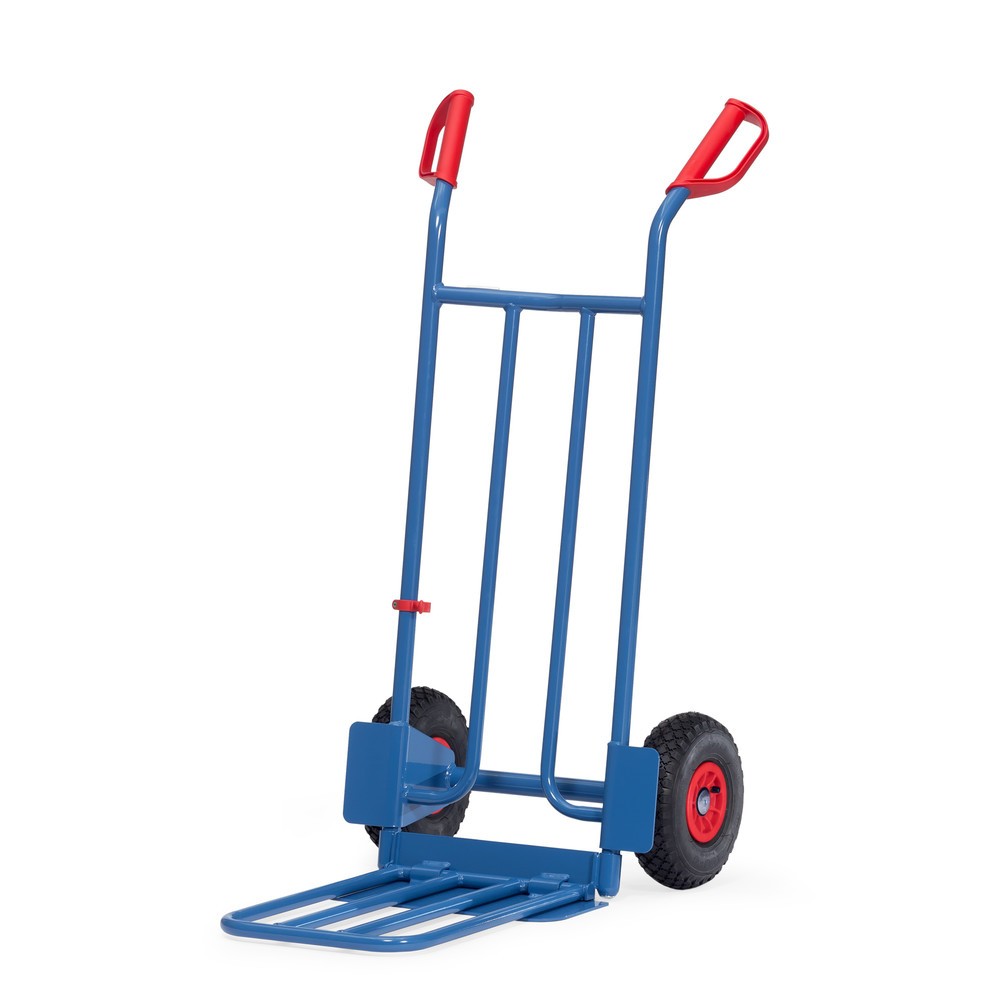 Produktabbildung: fetra® Paketkarre, mit Klappschaufel, TK 250 kg, Schaufel BxT 400 x 150 mm, Luft-Bereifung