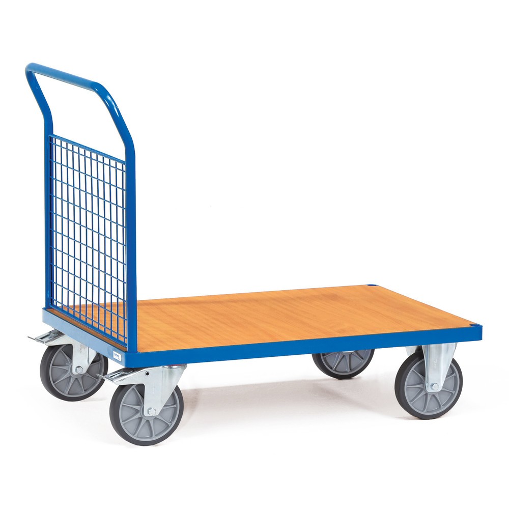 Produktabbildung: fetra® Plattformwagen mit Gitter-Stirnwand, Ladefläche BxT 800 x 1.200 mm