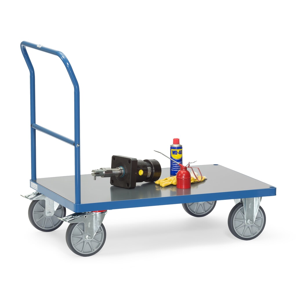 Produktabbildung Nr. 4: fetra® Plattformwagen mit Schiebebügel, witterungsfeste Ladefläche BxT 800 x 1.200 mm, brillantblau