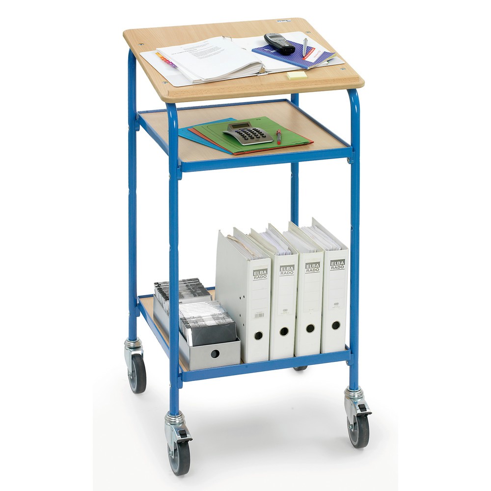 N° de l'image du produit 3 : fetra® pupitre mobile premium, ouvert, 2 tablettes