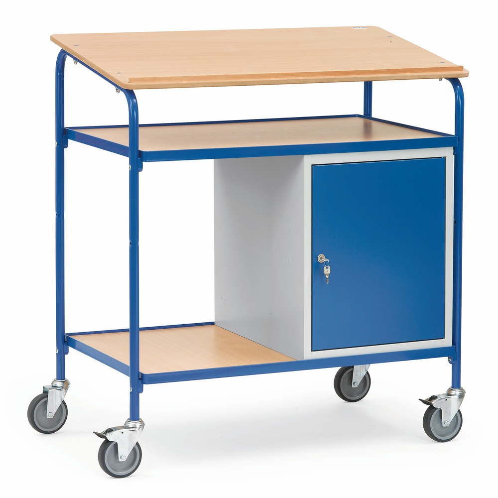 Illustration du produit: fetra® pupitre mobile, capacité de charge 100 kg, 2 tablettes, 1 armoire en acier
