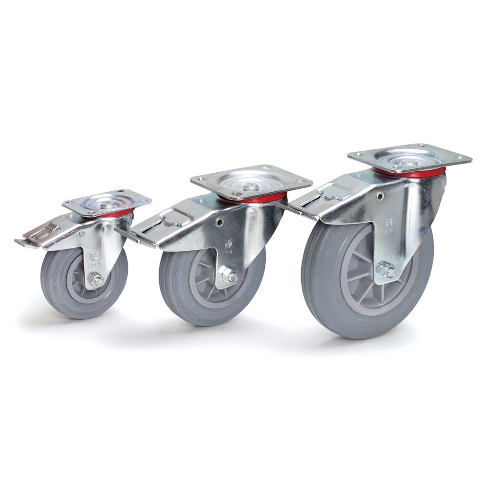 Illustration du produit: Roue directrice fetra® avec dispositif de blocage, Ø x L 160 x 40 mm, capacité de charge 135 kg, pneumatiques en caoutchouc plein