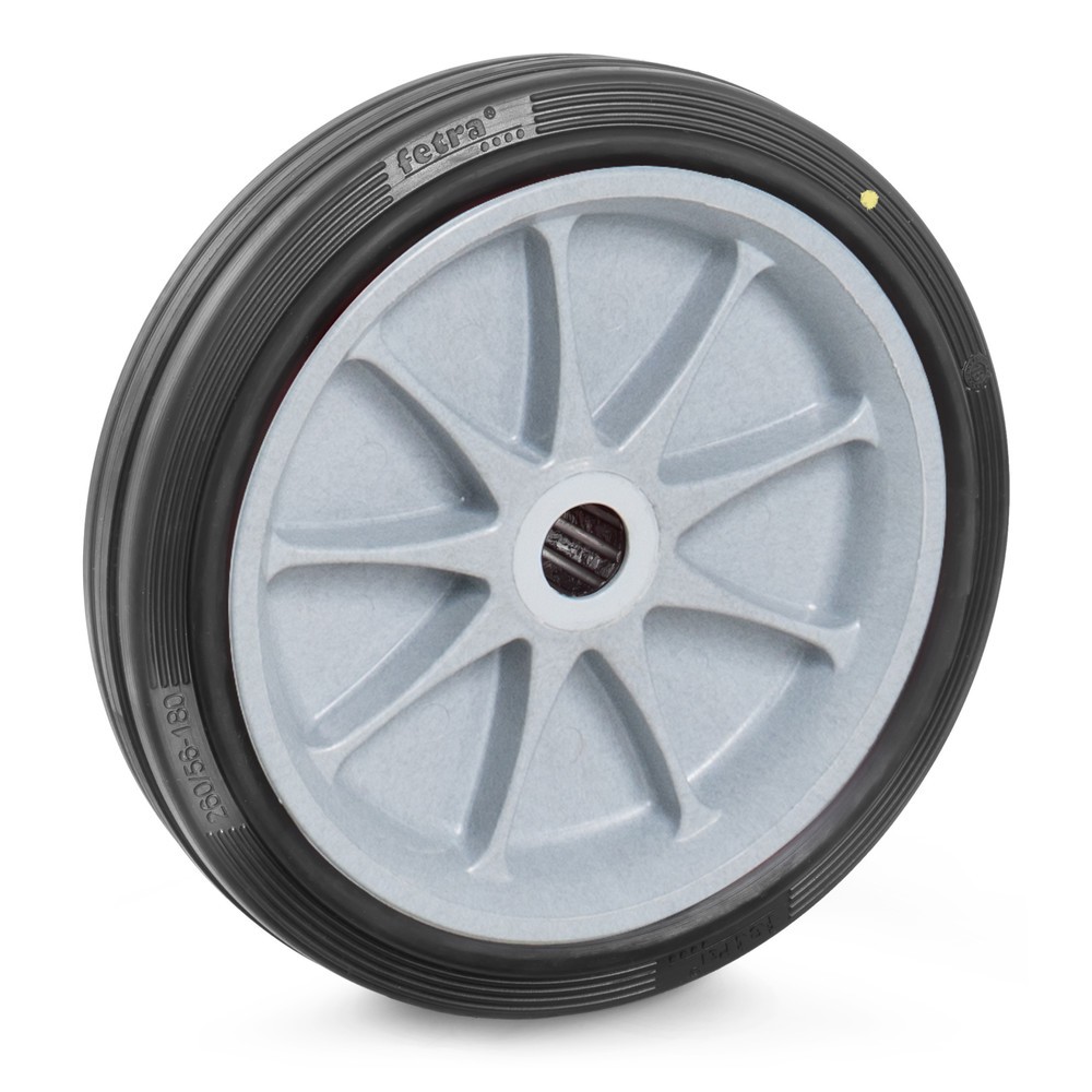 Illustration du produit: Roue pleine en caoutchouc ESD fetra®, palier à rouleaux, Ø x L 260 x 56 mm, capacité de charge 300 kg