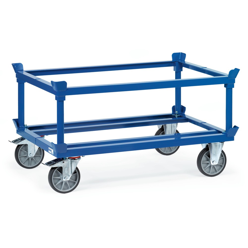 N° de l'image du produit 2 : fetra® Rouleur avec butées d’angle, capacité de charge 750 kg, pour palettes 1 200 x 1 000 mm, pneumatiques en TPE