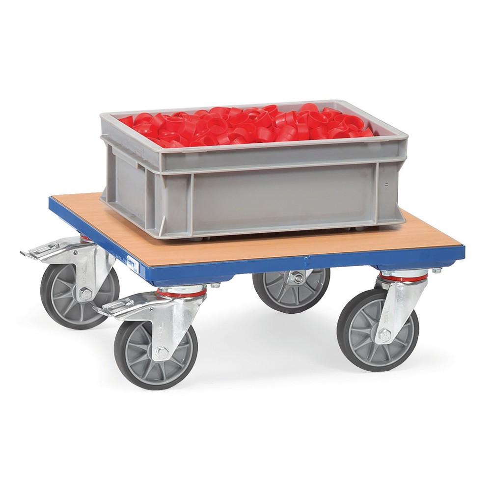 N° de l'image du produit 2 : fetra® Plateau roulant avec plate-forme en bois, capacité de charge 400 kg, surface de chargement lxP 500 x 500 mm