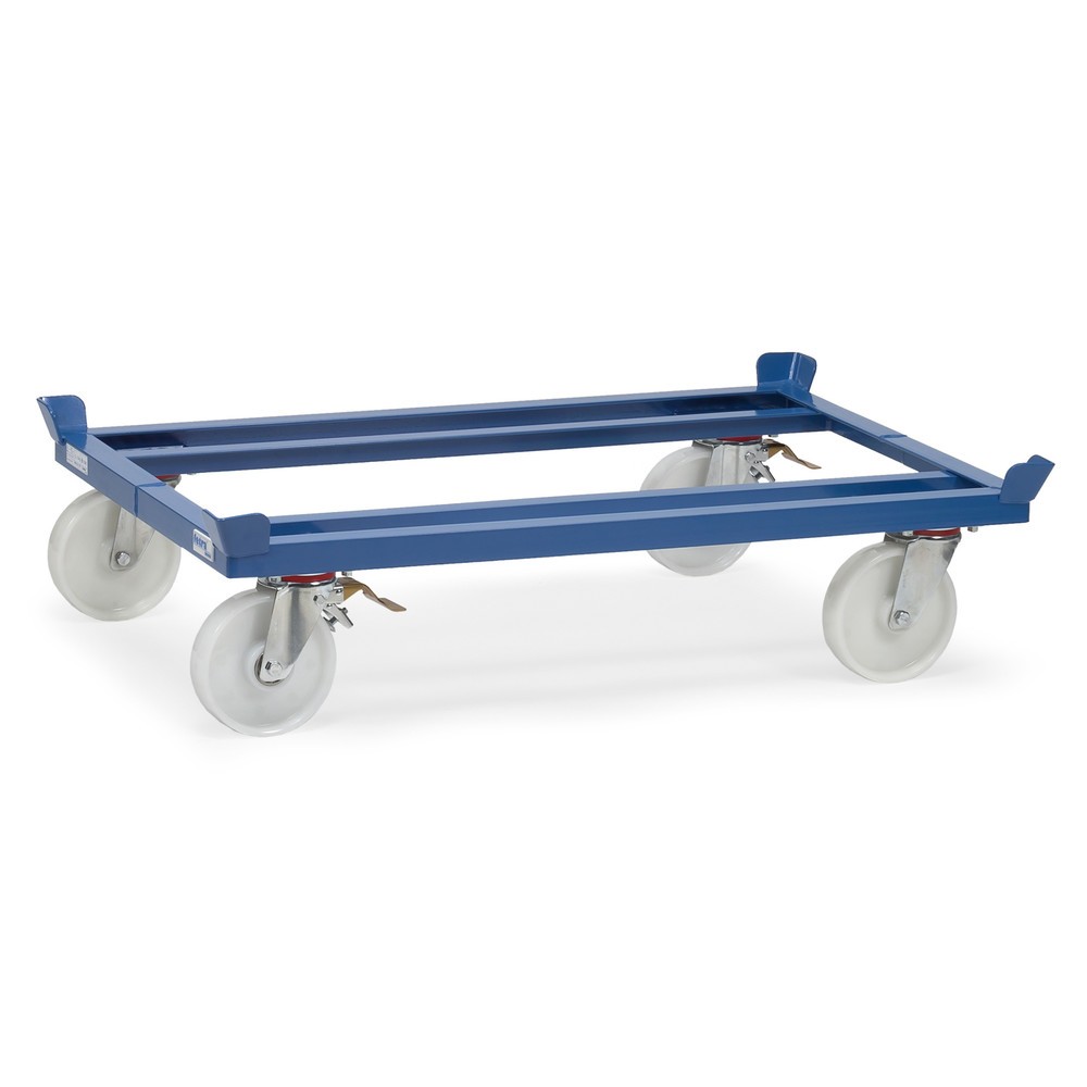 Illustration du produit: fetra® Rouleur de palettes, roues en polyamide, capacité de charge 1 050 kg, 1 210 × 1 010 mm, bleu brillant