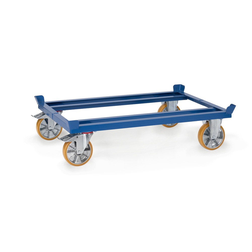 Illustration du produit: Châssis à palettes fetra®, roues en PU, capacité de charge 1 050 kg, 1 210 x 810 mm, bleu brillant