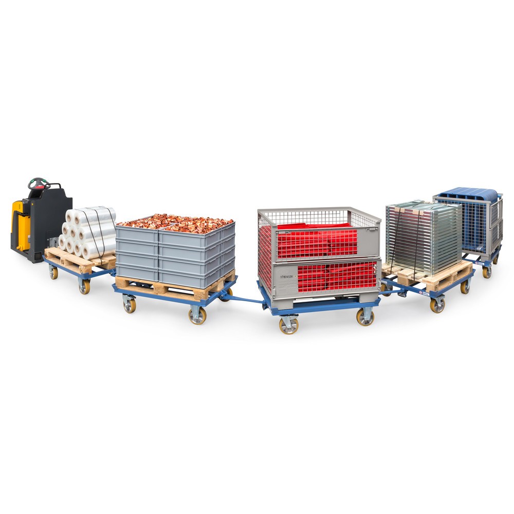 N° de l'image du produit 6 : fetra® Rouleur de palettes, avec attelage + timon, capacité de charge de 1 000 kg