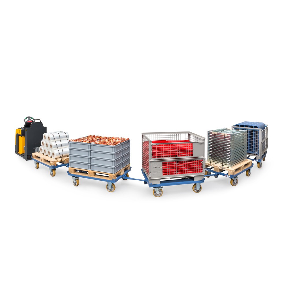 N° de l'image du produit 8 : fetra® Rouleur de palettes, avec attelage + timon, capacité de charge de 1 000 kg