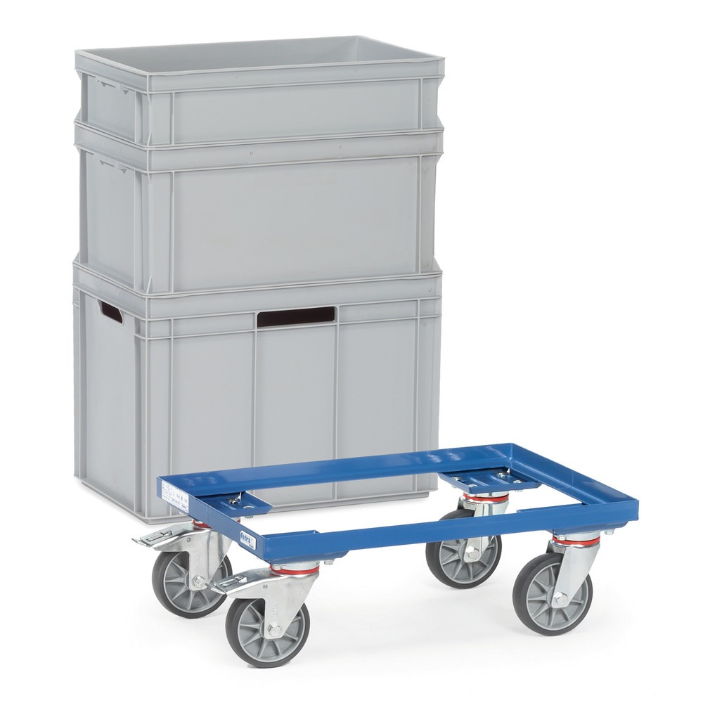 Illustration du produit: fetra® Rouleur pour bacs Euro en acier, capacité de charge 250 kg, surface de chargement lxP 610 x 410 mm