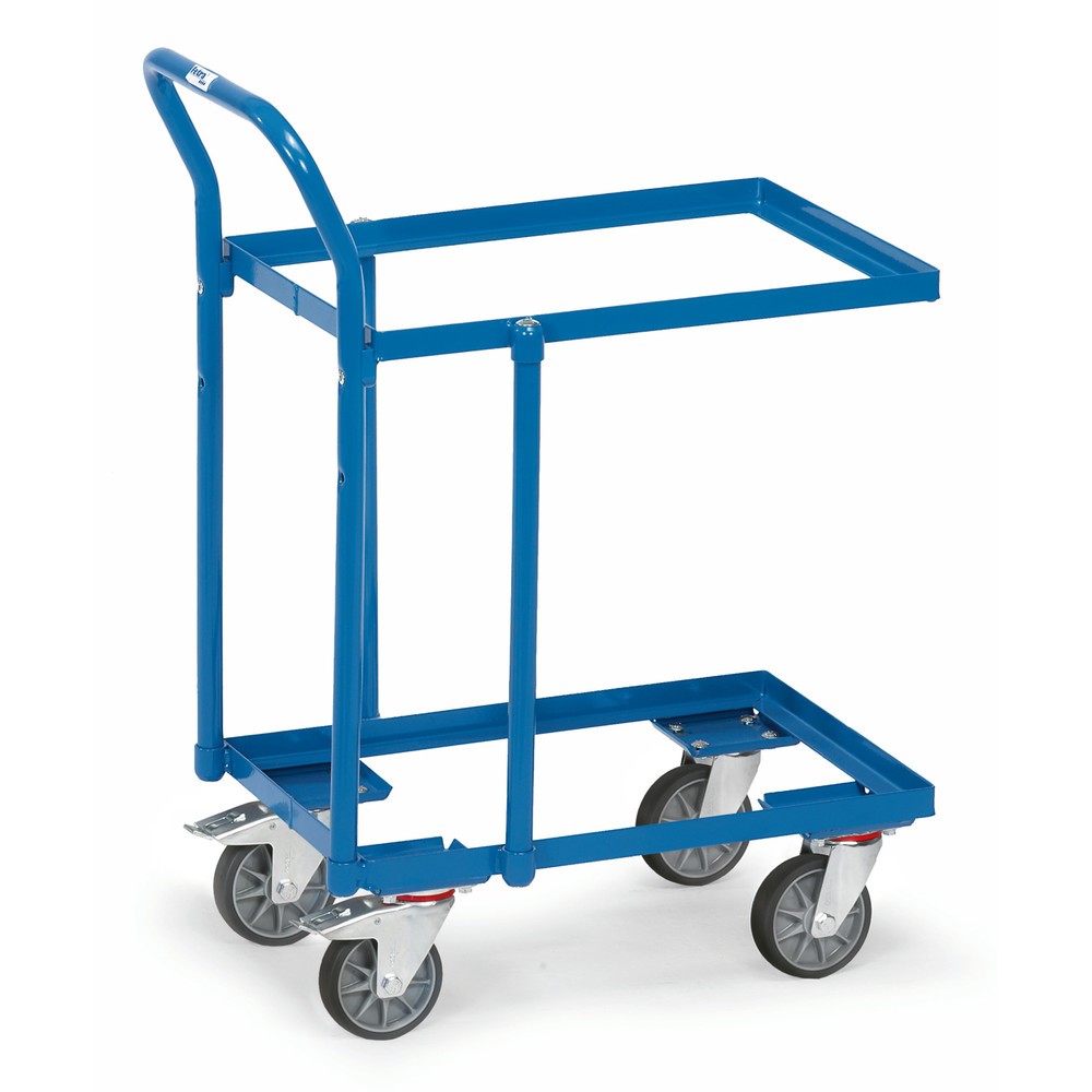 Illustration du produit: Chariot à étagères fetra® Euro en acier avec dossier de poussée, capacité de charge 250 kg, surface de chargement LxP 610 x 410 mm