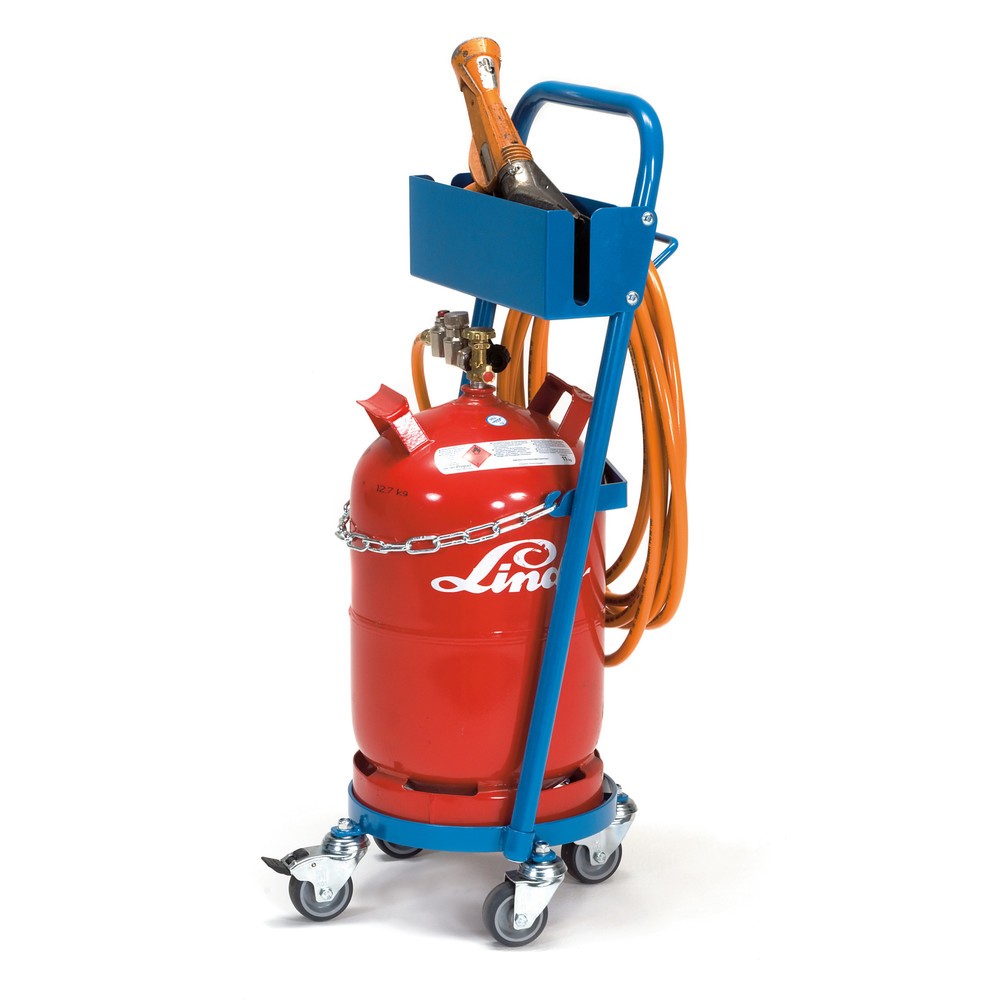 N° de l'image du produit 2 : fetra® Rouleur pour bouteille de propane, pour 1 bouteille de 11 kg, avec crochet + fixation