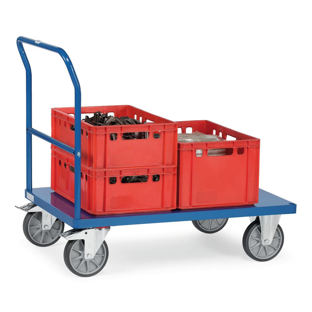 Produktabbildung Nr. 2: fetra® Schiebebügelwagen mit Blechplattform, HxBxL 990 x 609 x 1.125 mm, Tragkraft 600 kg