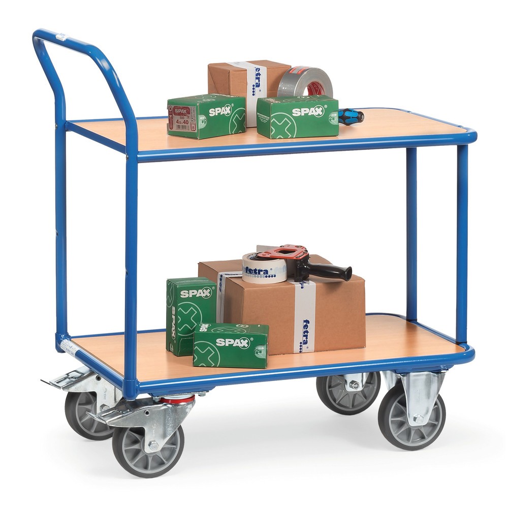 N° de l'image du produit 2 : fetra® Chariot à plateaux, capacité de charge 400 kg, 2 plateaux de 1 000 x 700 mm