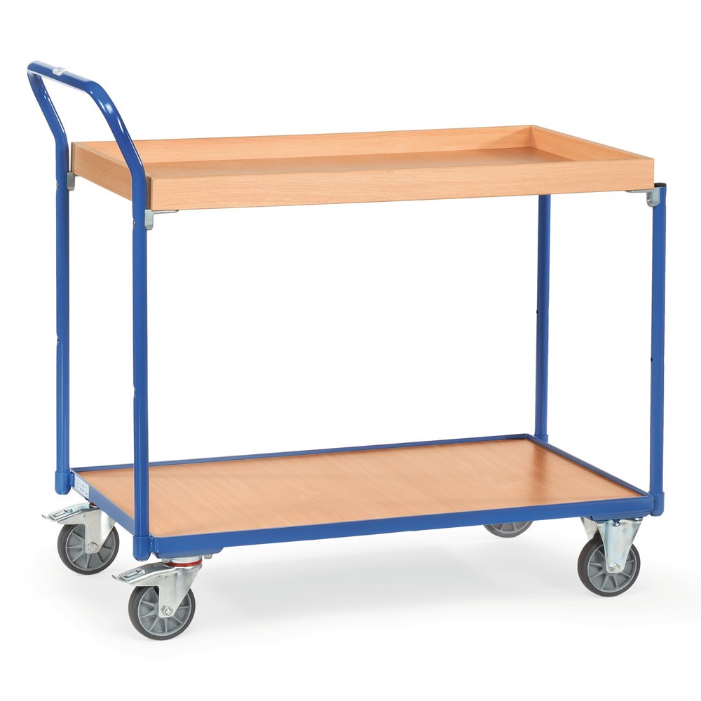 Illustration du produit: fetra® Servante, 1 tablette en bois + 1 caisson en bois 850 x 500 mm, hauteur 1 030 mm