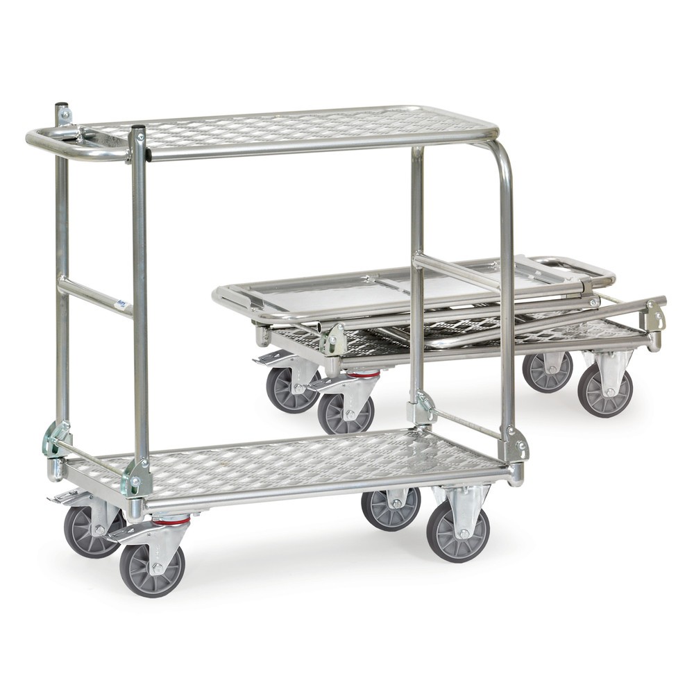 Illustration du produit: Présentoir mobile pliant en aluminium fetra®, capacité de charge 200 kg, H × l × L 930 × 620 × 1.080 mm