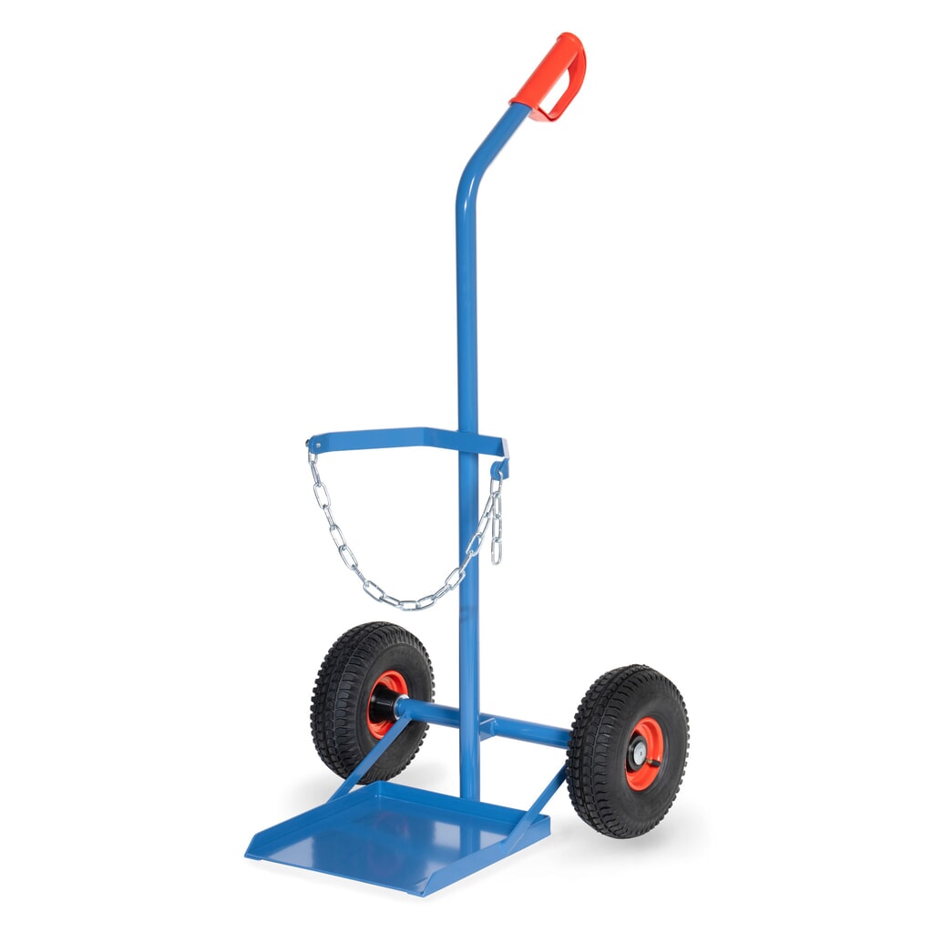 fetra® Stahlflaschen-Karre, für 1 Stahlflasche à 33 Liter, Luft-Bereifung Produktabbildung: fetra® Stahlflaschen-Karre, für 1 Stahlflasche à 33 Liter, Luft-Bereifung