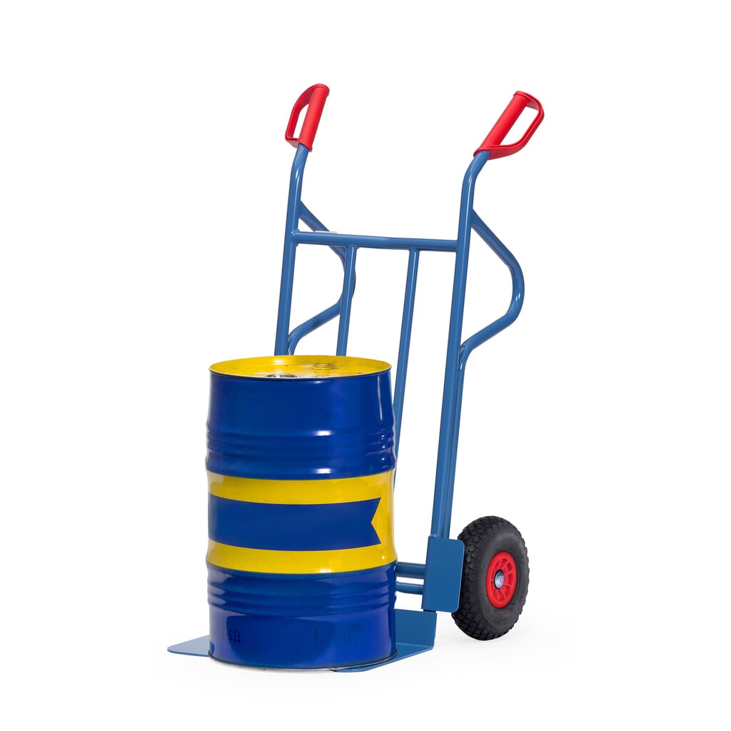 fetra® Stapelkarre, Höhe 1.200 mm, Tragkraft 350 kg, Schaufel BxT 480 x 300 mm, mit Ablagebügeln, PU-Bereifung Produktabbildung Nr. 4: fetra® Stapelkarre, Höhe 1.200 mm, Tragkraft 350 kg, Schaufel BxT 480 x 300 mm, mit Ablagebügeln, PU-Bereifung