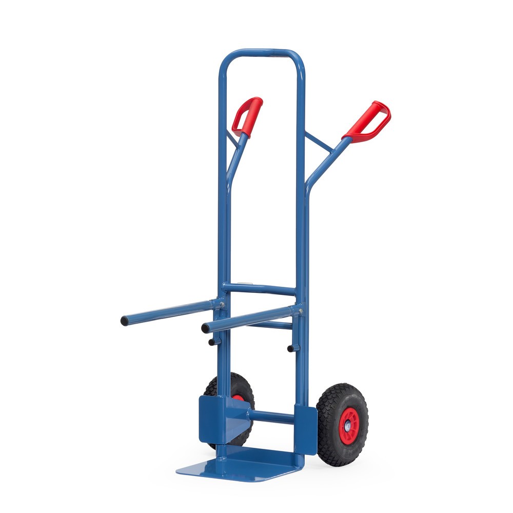 Produktabbildung: fetra® Stuhlkarre aus Stahl, Traggestell anschraubbar, Schaufel BxT 320 x 250 mm, Polyurethan-Bereifung